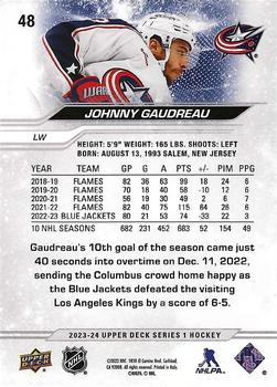 2023-24 Upper Deck #48 Johnny Gaudreau Back