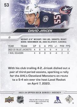 2023-24 Upper Deck #53 David Jiricek Back