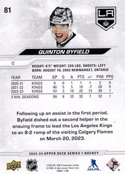 2023-24 Upper Deck #81 Quinton Byfield Back