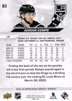 2023-24 Upper Deck #83 Adrian Kempe Back