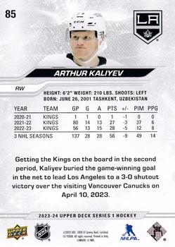 2023-24 Upper Deck #85 Arthur Kaliyev Back