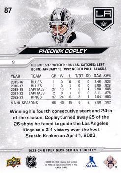 2023-24 Upper Deck #87 Pheonix Copley Back
