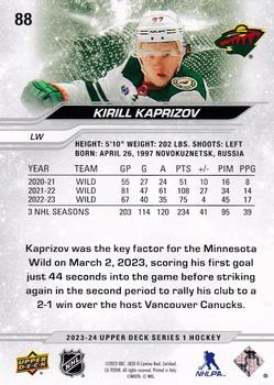 2023-24 Upper Deck #88 Kirill Kaprizov Back