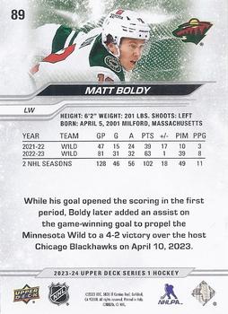 2023-24 Upper Deck #89 Matt Boldy Back