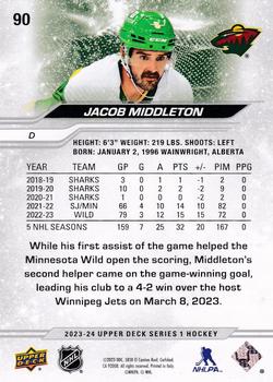 2023-24 Upper Deck #90 Jacob Middleton Back