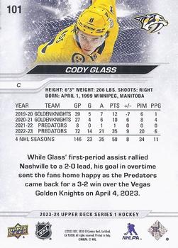 2023-24 Upper Deck #101 Cody Glass Back
