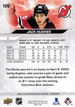 2023-24 Upper Deck #109 Jack Hughes Back