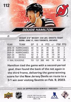 2023-24 Upper Deck #112 Dougie Hamilton Back