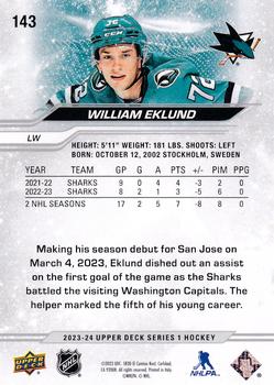 2023-24 Upper Deck #143 William Eklund Back