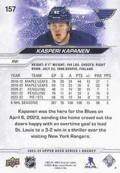 2023-24 Upper Deck #157 Kasperi Kapanen Back
