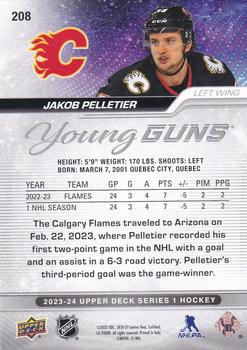 2023-24 Upper Deck #208 Jakob Pelletier Back