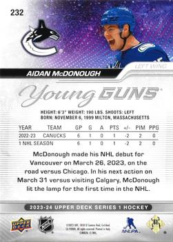 2023-24 Upper Deck #232 Aidan McDonough Back