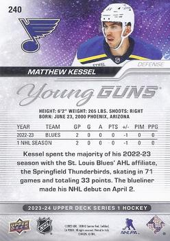 2023-24 Upper Deck #240 Matthew Kessel Back