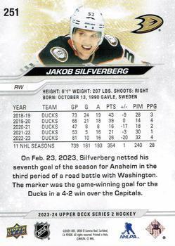 2023-24 Upper Deck #251 Jakob Silfverberg Back