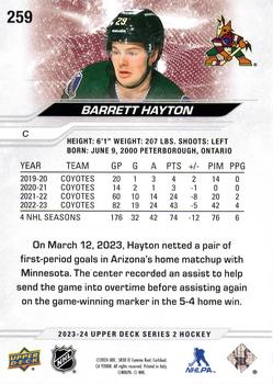 2023-24 Upper Deck #259 Barrett Hayton Back