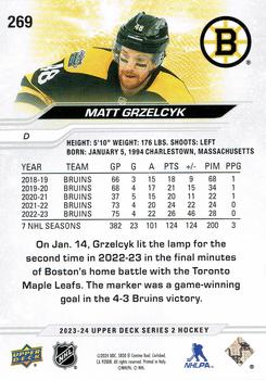 2023-24 Upper Deck #269 Matt Grzelcyk Back