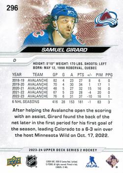 2023-24 Upper Deck #296 Samuel Girard Back