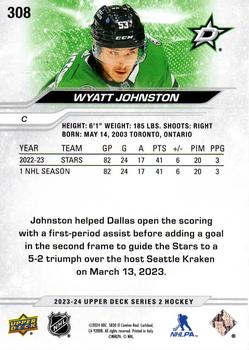 2023-24 Upper Deck #308 Wyatt Johnston Back