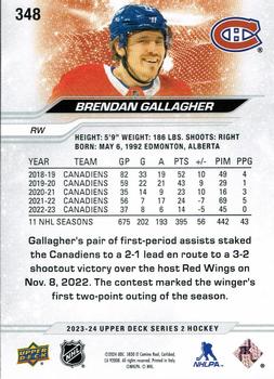 2023-24 Upper Deck #348 Brendan Gallagher Back