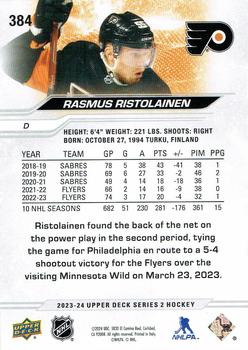 2023-24 Upper Deck #384 Rasmus Ristolainen Back