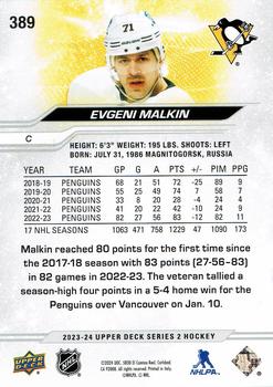2023-24 Upper Deck #389 Evgeni Malkin Back