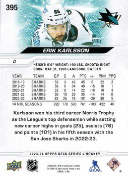 2023-24 Upper Deck #395 Erik Karlsson Back