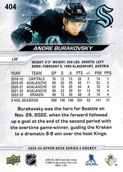 2023-24 Upper Deck #404 Andre Burakovsky Back