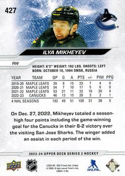 2023-24 Upper Deck #427 Ilya Mikheyev Back