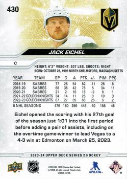2023-24 Upper Deck #430 Jack Eichel Back