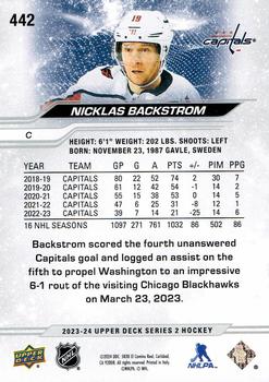 2023-24 Upper Deck #442 Nicklas Backstrom Back