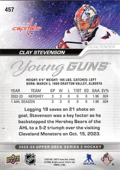 2023-24 Upper Deck #457 Clay Stevenson Back
