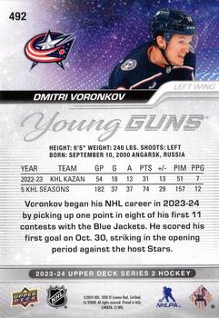 2023-24 Upper Deck #492 Dmitri Voronkov Back