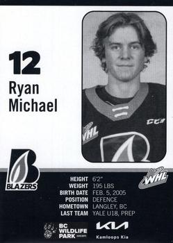 2022-23 Kamloops Blazers (WHL) #NNO Ryan Michael Back
