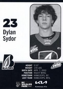 2022-23 Kamloops Blazers (WHL) #NNO Dylan Sydor Back