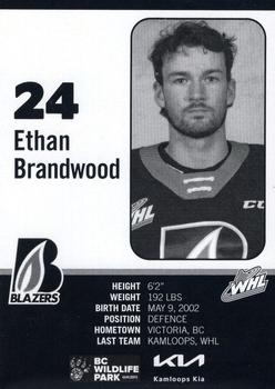2022-23 Kamloops Blazers (WHL) #NNO Ethan Brandwood Back