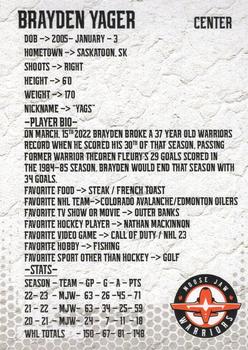 2022-23 Moose Jaw Warriors (WHL) #NNO Brayden Yager Back