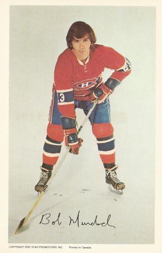 1972-73 Montreal Canadiens Louiseville Sports Enr. Promos #NNO Bob Murdoch Front