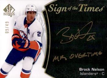 2021-22 SP Authentic - Sign of the Times Black #SOTT-NE Brock Nelson Front