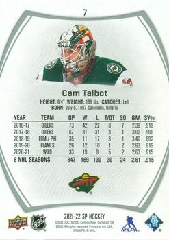 2021-22 SP #7 Cam Talbot Back