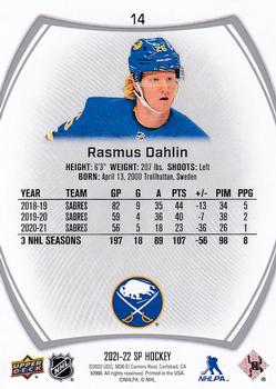 2021-22 SP #14 Rasmus Dahlin Back