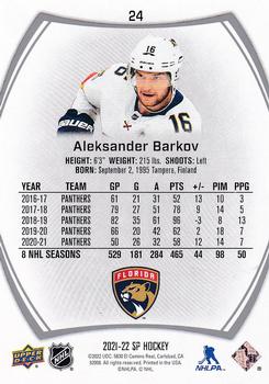 2021-22 SP #24 Aleksander Barkov Back