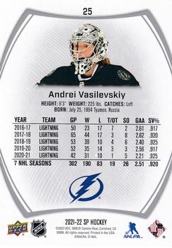 2021-22 SP #25 Andrei Vasilevskiy Back