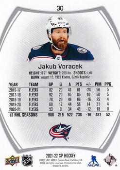 2021-22 SP #30 Jakub Voracek Back
