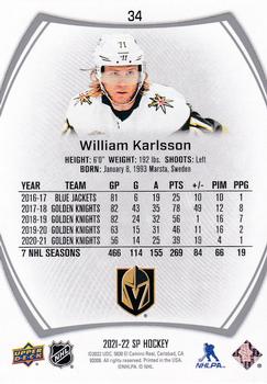 2021-22 SP #34 William Karlsson Back