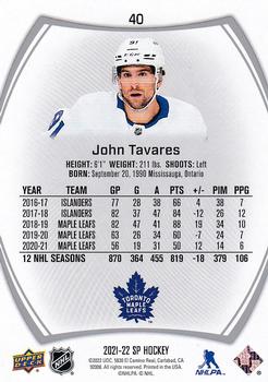 2021-22 SP #40 John Tavares Back