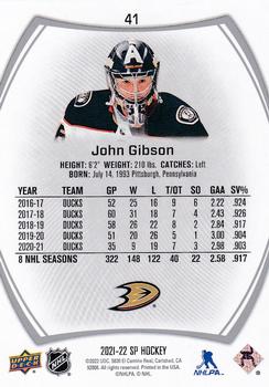 2021-22 SP #41 John Gibson Back