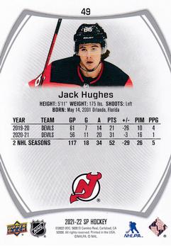 2021-22 SP #49 Jack Hughes Back