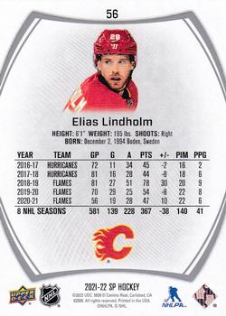 2021-22 SP #56 Elias Lindholm Back