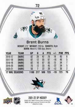 2021-22 SP #72 Brent Burns Back