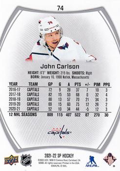 2021-22 SP #74 John Carlson Back